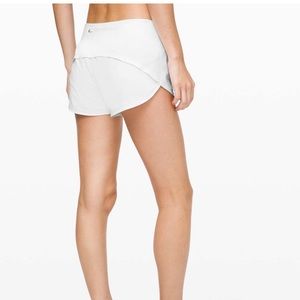 Lululemon white running shorts